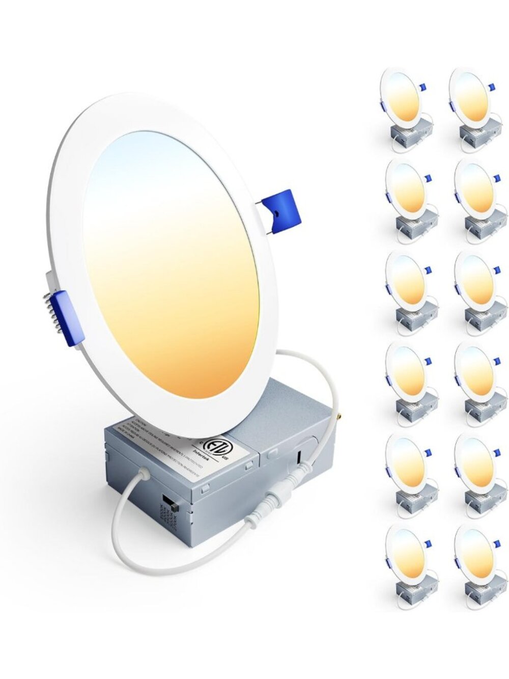 6 Inch LED Recessed Ceiling Light - 5CCT Color Temperature, 1200LM, Energy - Picture 1 of 6